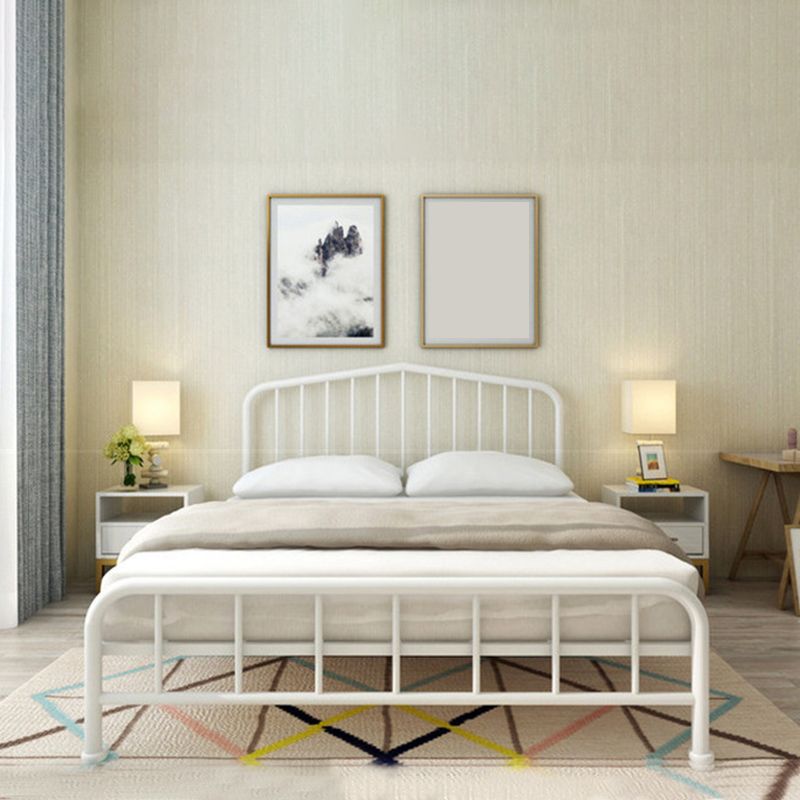 Modern Metal Headboard Bed Arched Open-Frame Bed with Metal Legs