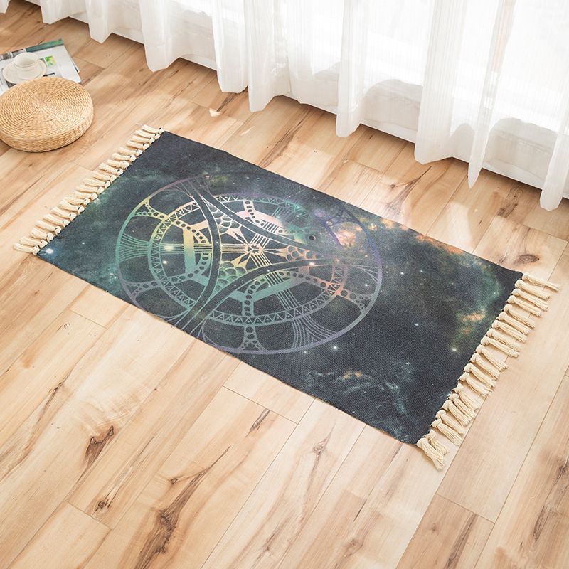 Vivid Plant Knit Rug Multi Colored Modern Rug Synthetics Pet Friendly Carpet for Guest Room