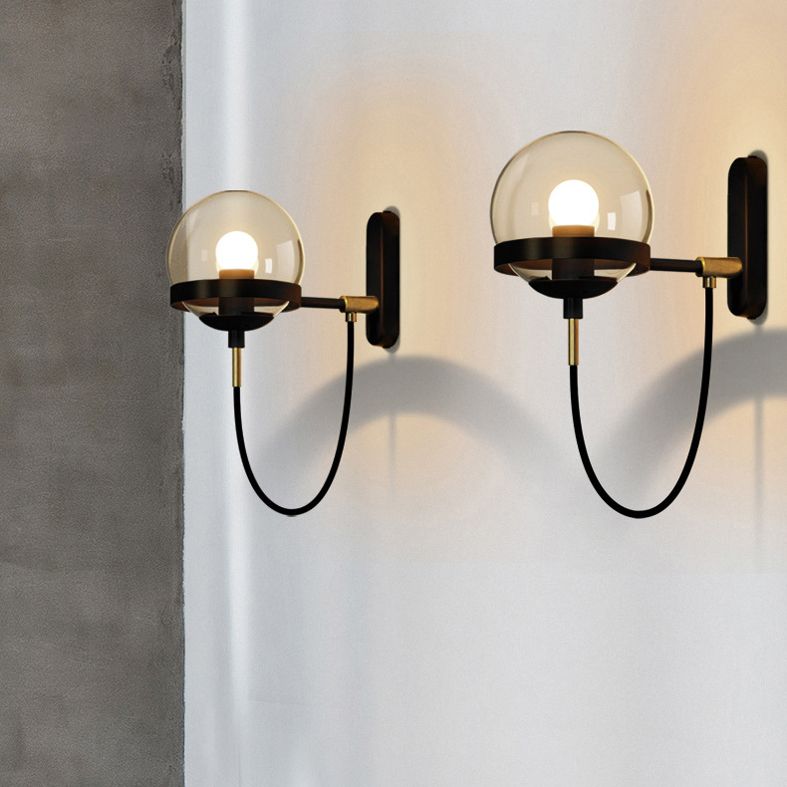 Modern Minimalist Style Globe Wall Lighting Ideas Glass 1 Light Wall Lamps for Living Room
