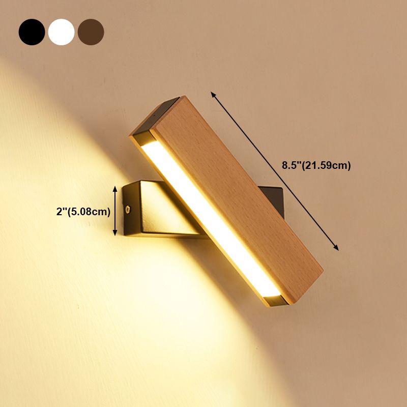 Geometry Shape Wall Lighting Modern Style Wood 1 Lights Sconce Lamp for Living Room