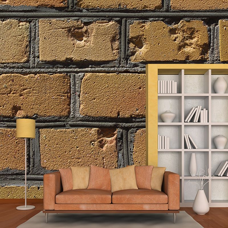 Brick Wall Mural for Resting Room Stain Resistant Wall Decor, Custom Size Available