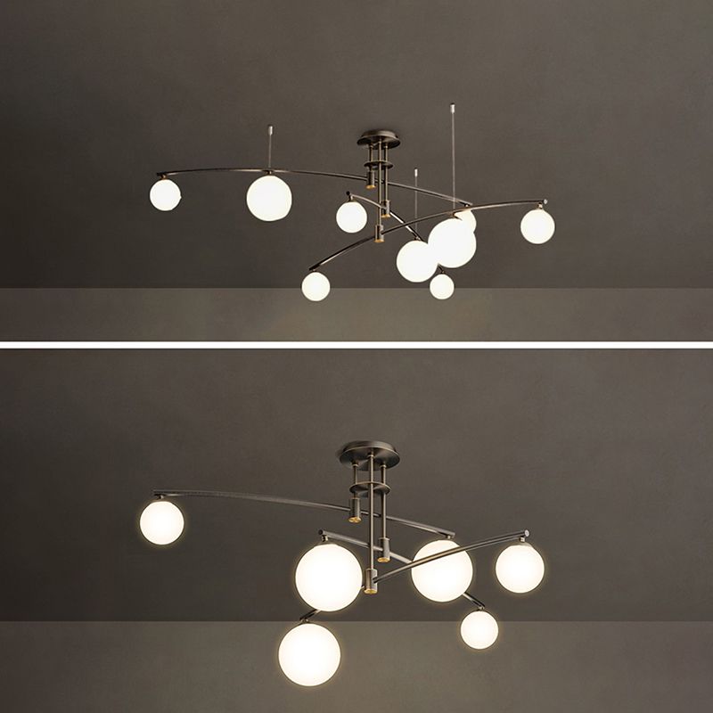 Postmoderne 3 -Tier -Kronleuchter -Leuchten Metall- und Glashängekronleuchter für Cafe