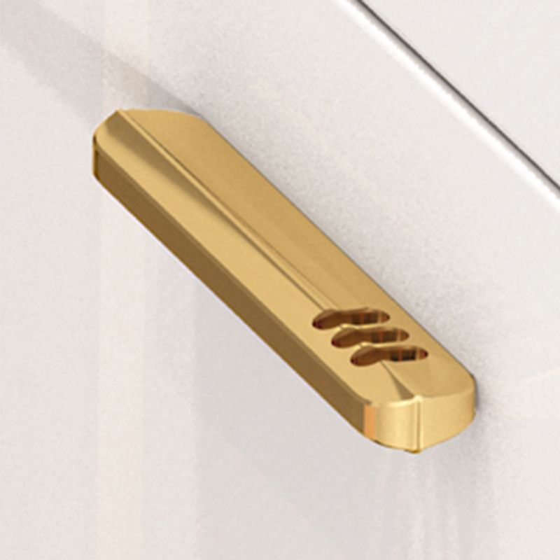 Contemporary Glam Stone Storage Chest Home Chest in White with Drawers