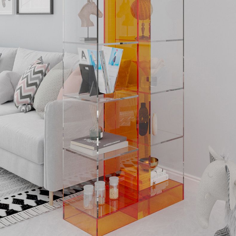 Modern Style Open Back Bookshelf Acrylic Bookcase for Study Room