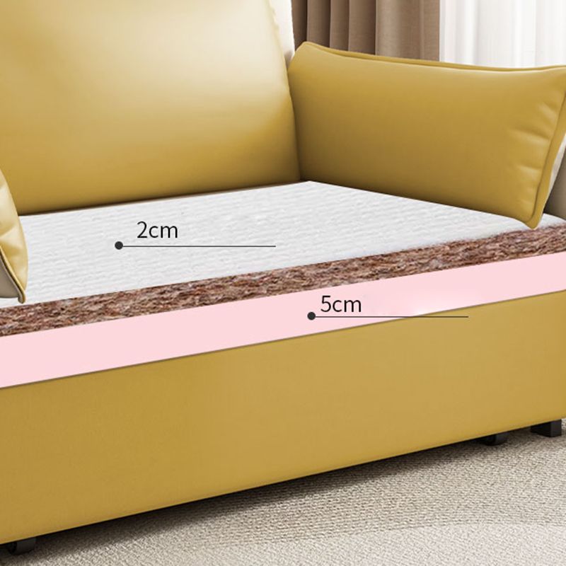 35.43"H Faux Leather Sleeper Sofa Upholstered Pillow Top Arms Sofa Bed