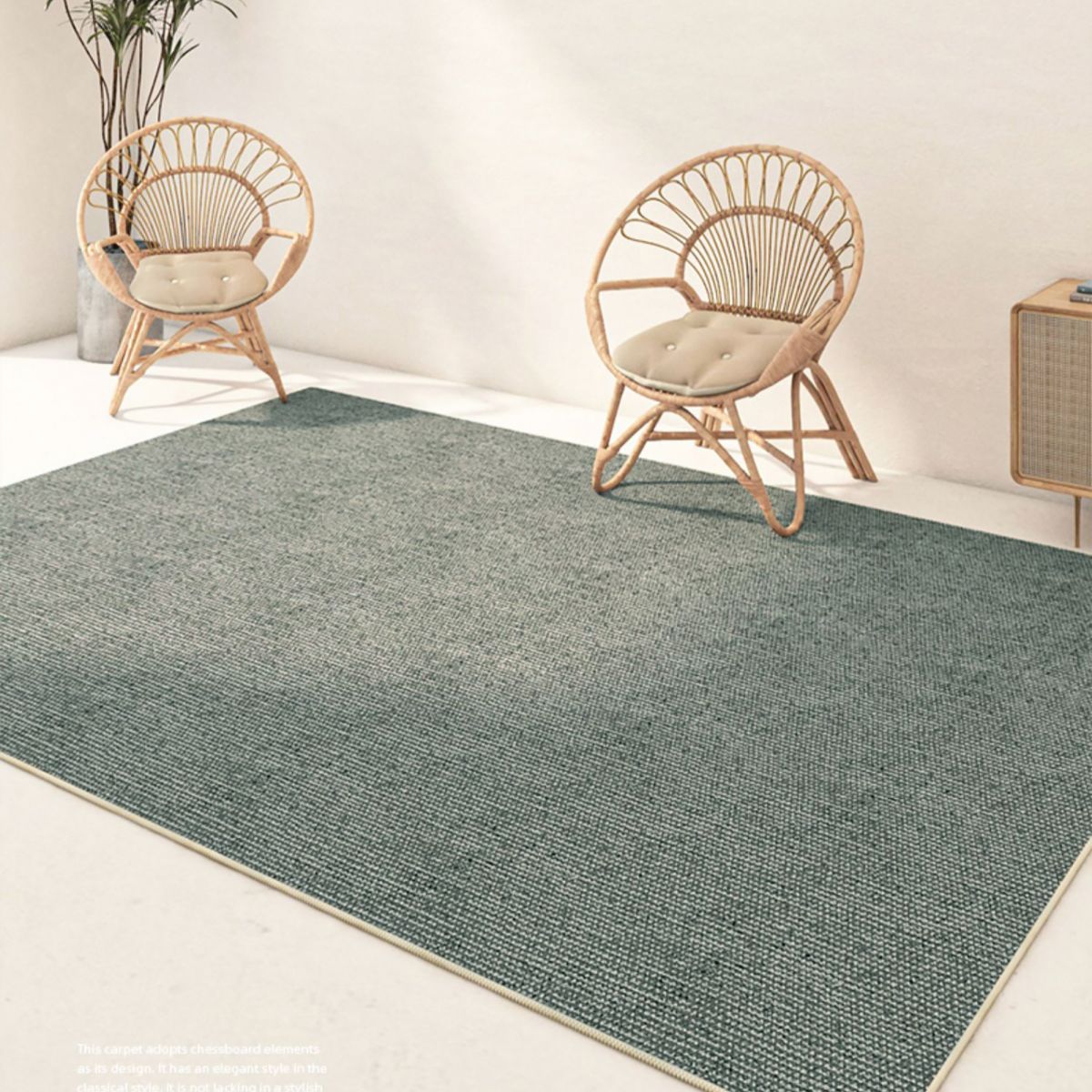 Tapis moderne Beige, couleur Pure, en Polyester, avec envers antidérapant, pour la décoration de la maison
