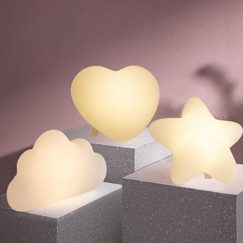 Macaron Style Table Lamp 1-Light LED Desk Light with Plastic Shade for Bedroom