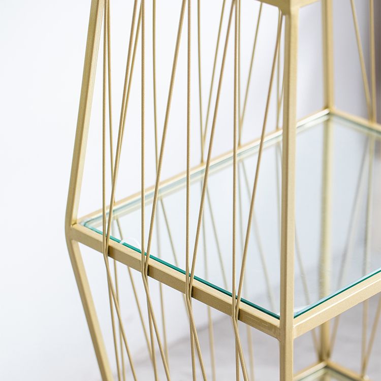 Modern Metal Bookshelf Geometric Vertical Closed Back Bookcase