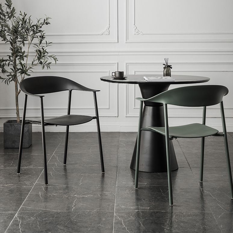 Contemporary Style Dining Chairs Arm Chairs with Metal Legs for Home