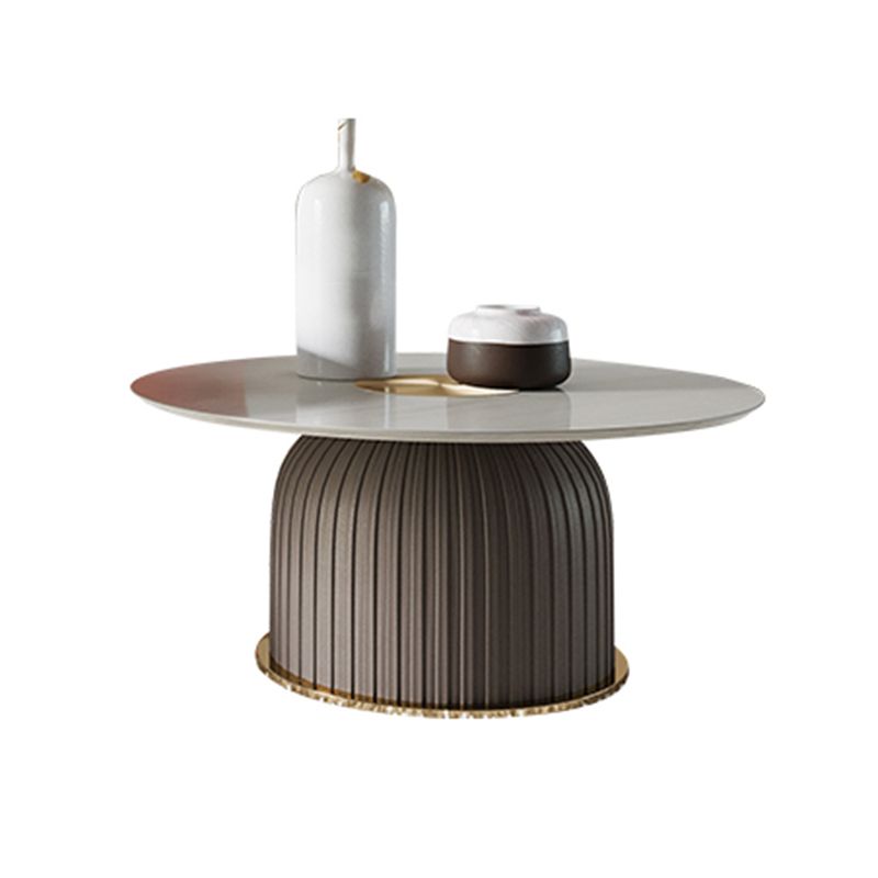Modern Coffee/White Round Coffee Table Porcelain Metal Cocktail Table