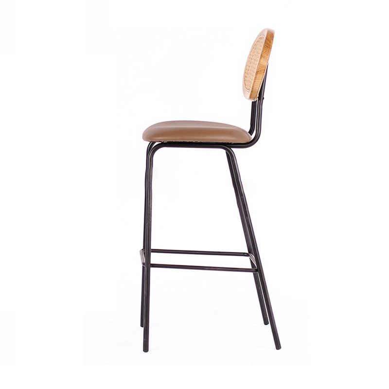 Contemporary Low Back Dining Stool Armless Bar Stools with Cushion