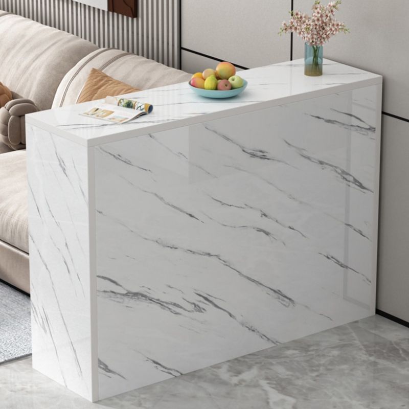 Matte Finish Manufactured Wood Pub Table Rectangle Bistro Table for Living Room