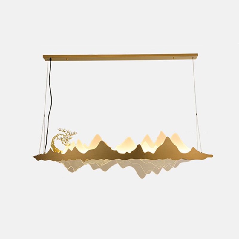 Idee per illuminazione dell'isola a led in metallo moderno lampada lampadario lineare per sala riunioni