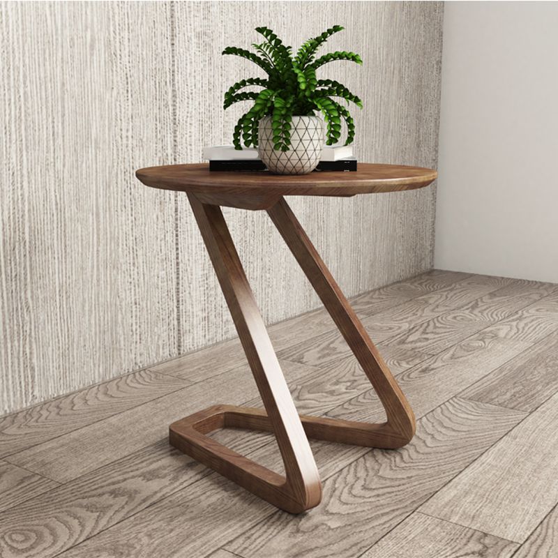 Side Table Solid Wood Abstract Round Scandinavian Living Room End Table