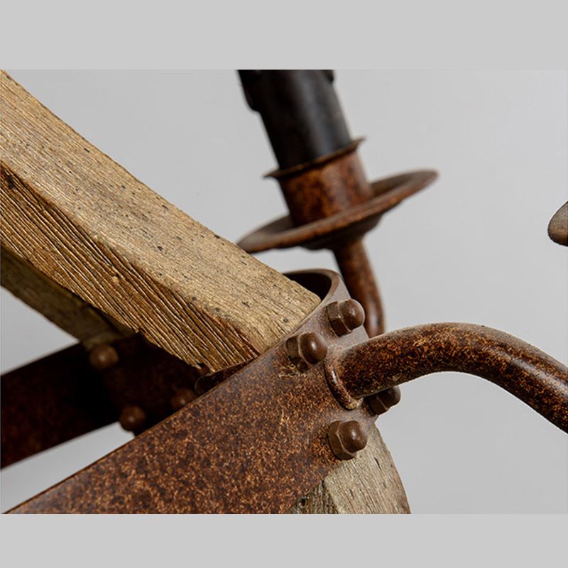 Vintage bruine houten kandelaar hangsellicht rustieke traditionele eetkamer kroonluchter verlichting
