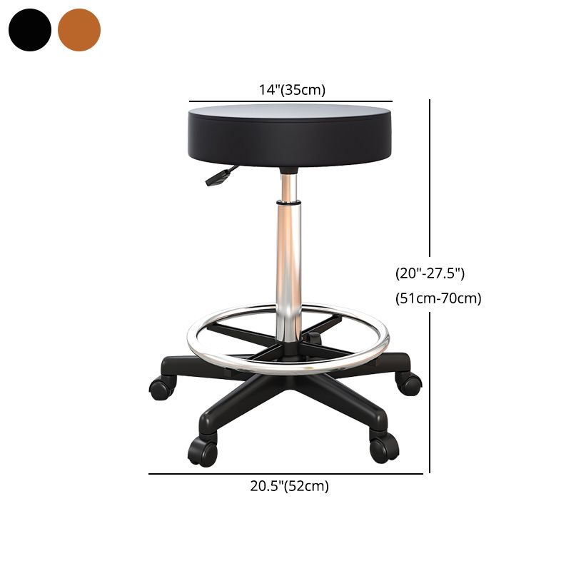 Taburete de bar de acero elevable giratorio moderno para cafetería con cojín de cuero