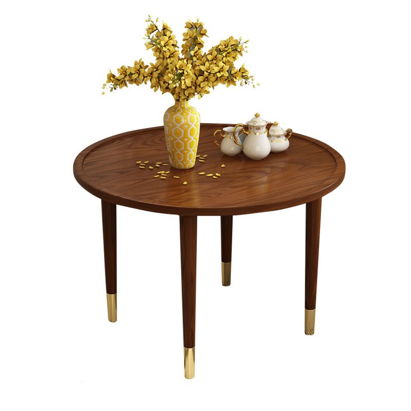 Modern Round Wooden Tray Top Coffee Table 4 Legs Cocktail Table