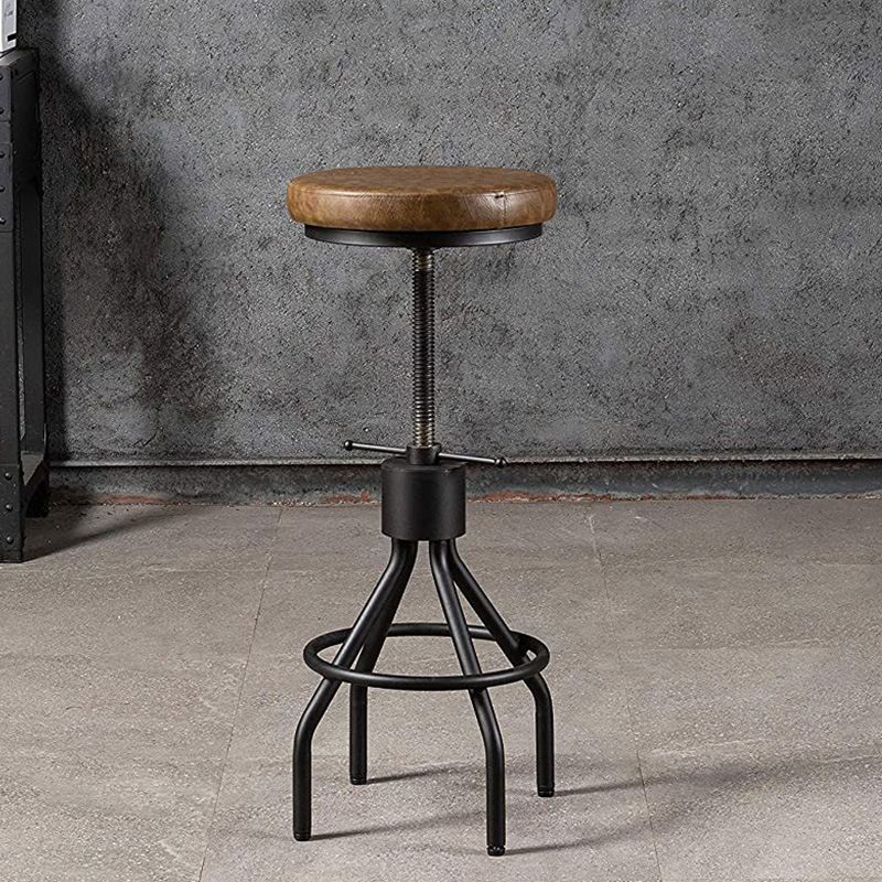 Industrial Metal Counter Height Stools Adjustable Bar Stool for Indoor