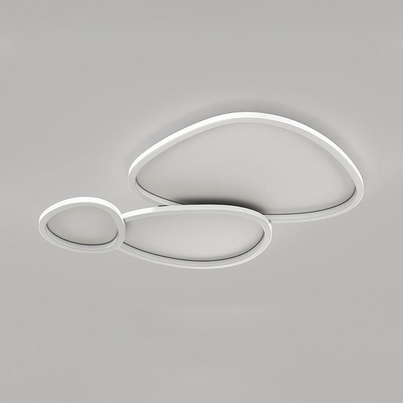 White Modern Flush Mount Lighting Unique LED Ceiling Light for Living Room