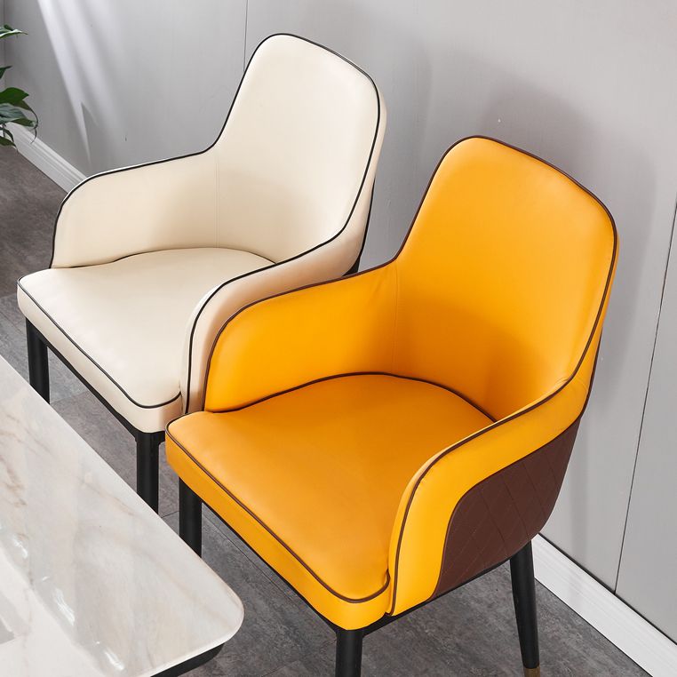 Silla auxiliar de comedor de estilo moderno Sillón de cocina con patas de metal