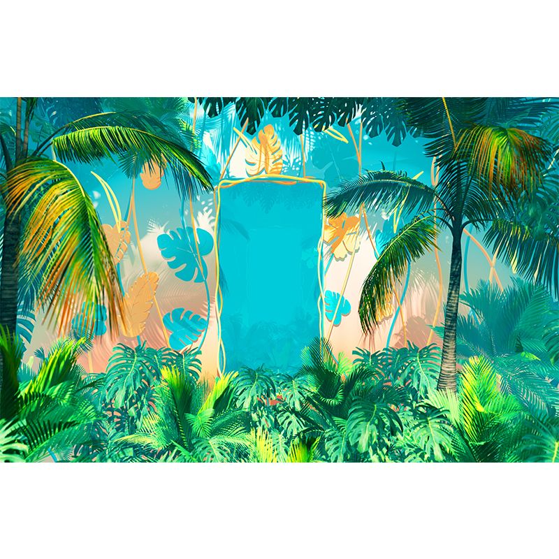 Tropical Mural Personalized Size Wall Covering for Sleeping Room, Water Resistant