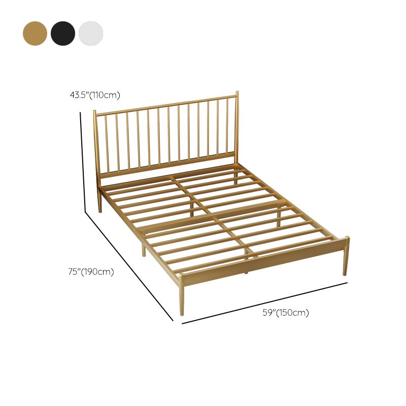 43.3" Height Metal Standard Slat Bed with Rectangle Headboard