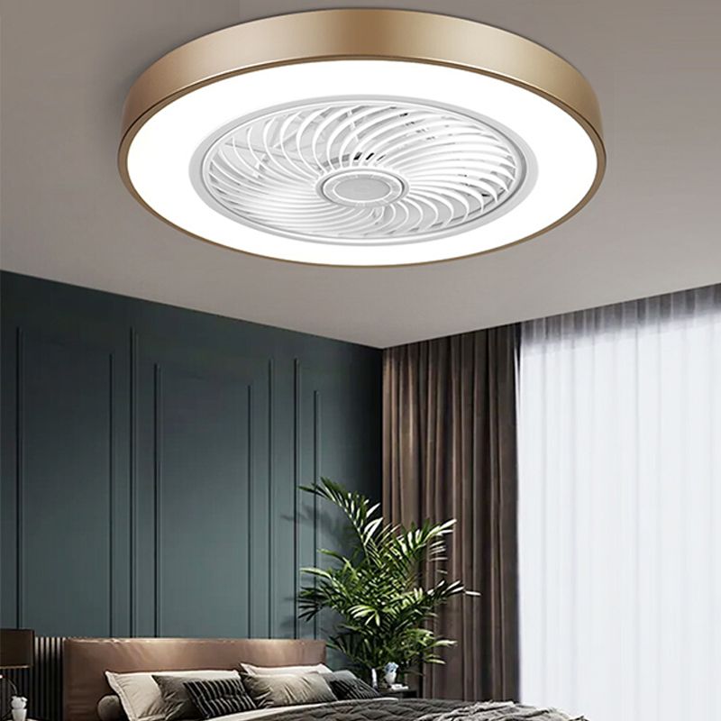 Geometric Ceiling Fan Light Modern Metal 1-Light LED Ceiling Fan for Living Room