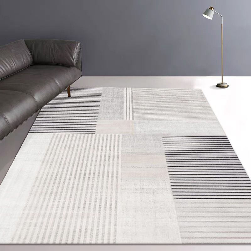 Modern Style Line Painting Rug Rectangle Stain Resistant Rug for Home Decor