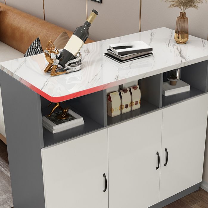 Modern Bistro Bar Table Rectangle Wooden Bar Table with Storage