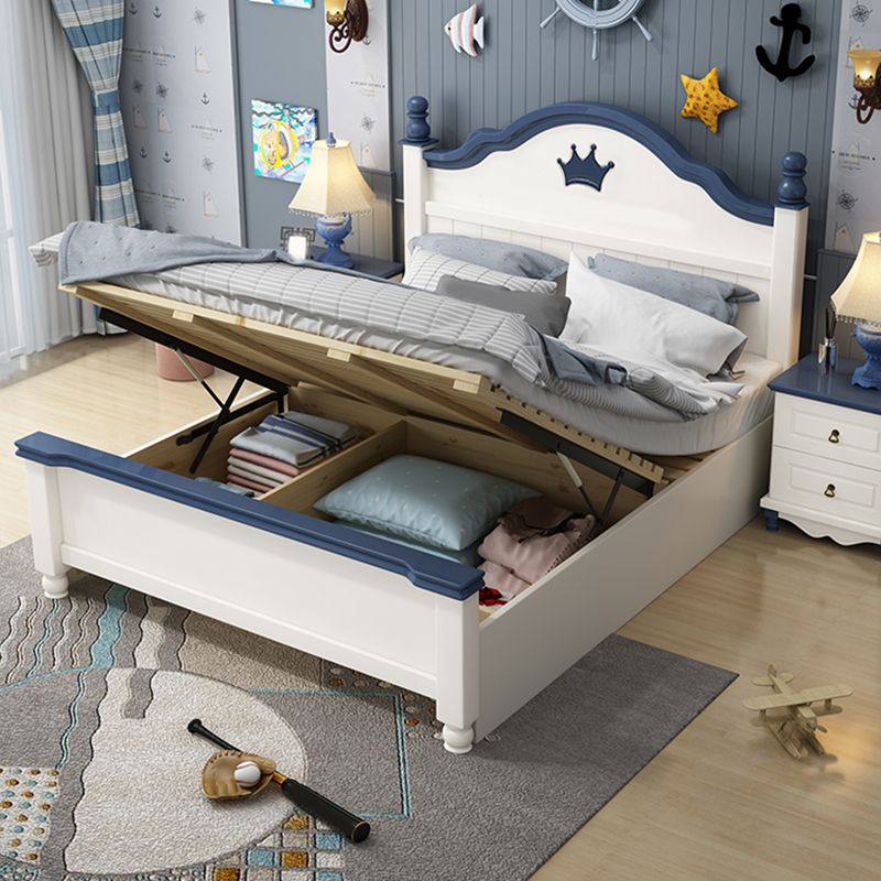 Solid Wood Standard Bed Arched Headboard Bed with Custom Legs