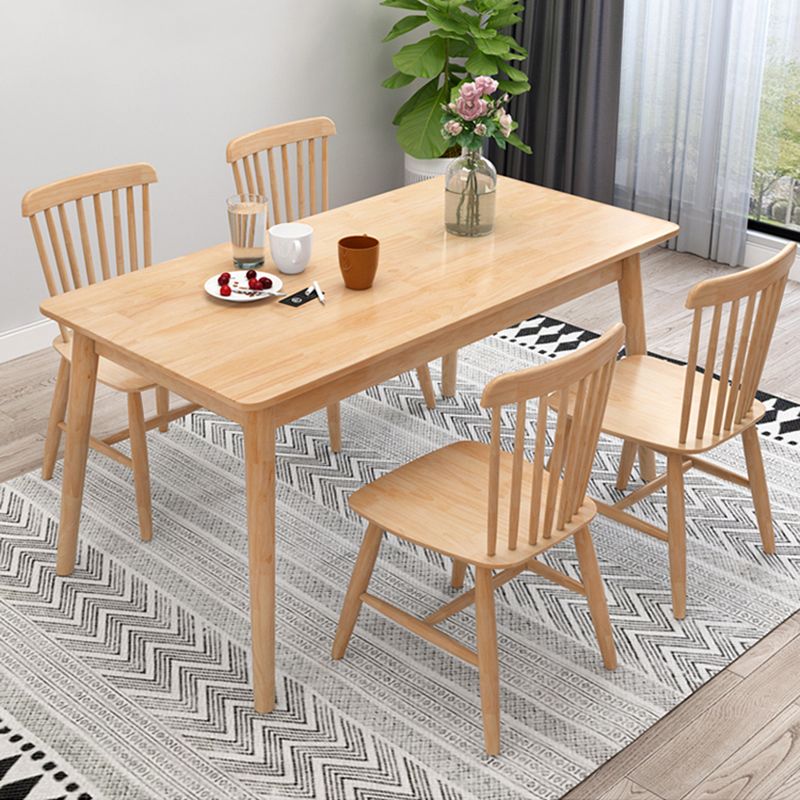 Contemporary Style Standard Wood Dining Room Set of Rectangle Shape for Kitchen Table Set
