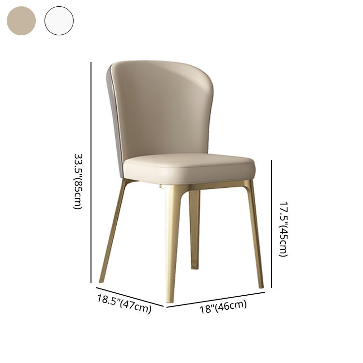 Silla de comedor de cocina estilo Glam, silla lateral sin brazos de comedor de metal