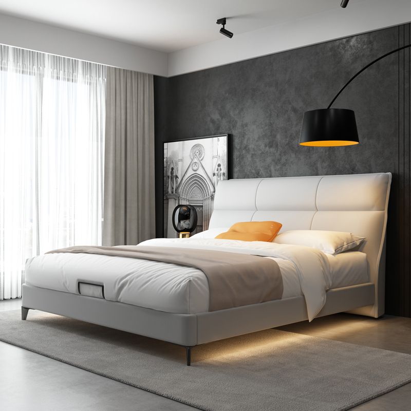 Contemporary Solid Color Lift Up Storage Mattress Included Bed Frame