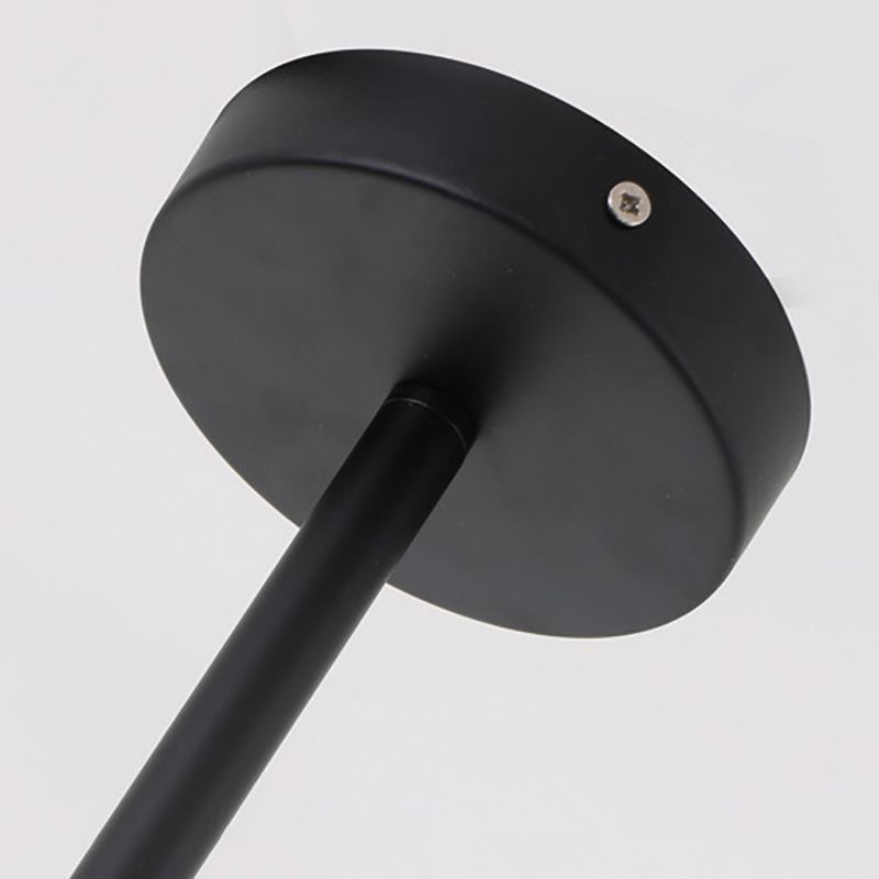 Black Metal Chandelier Light Fixtures Modern Multi-Head Hanging Pendant Lamps for Living Room