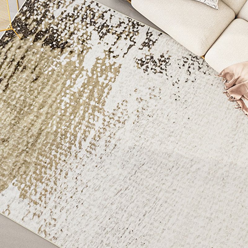 Light Gold Industrial Rug Polyester Graphic Rug Non-Slip Backing Rug for Living Room