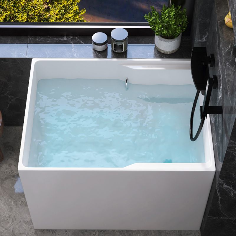 Modern Style Acrylic Soaking Bathtub Rectangle Back to Wall Bathtub