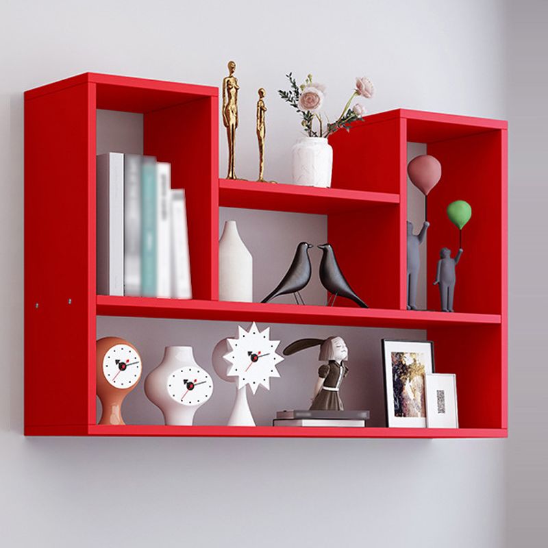 Contemporary Style Bookcase Wall Mounted Horizontal Bookshelf for Office and Home