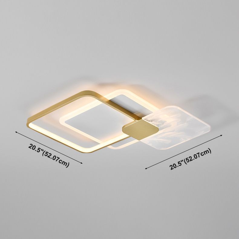 Gouden geometrie LED-plafondlamp Veerpatroon Eigentijds inbouwlicht