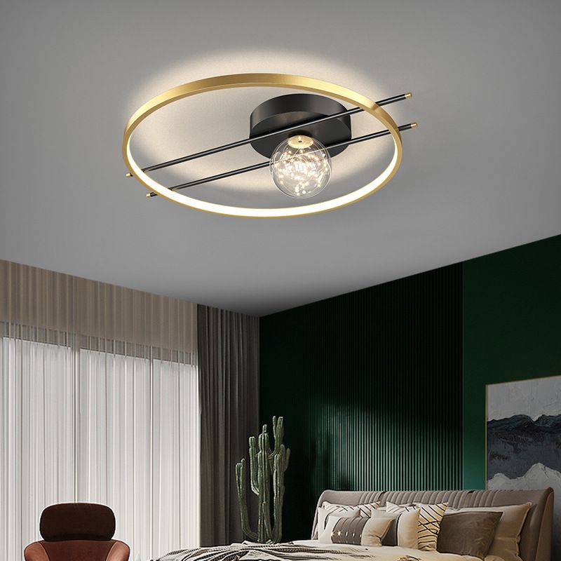 LED SEMI FLUSH MANTEPLA DE MONTAJE DE MONTAJE MODERNA Simplicidad moderna Luz de montaje de techo de lámpara para dormitorio