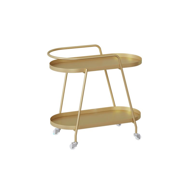 Oval 2-Tier End Table with Casters Modern Side Table with Wheels