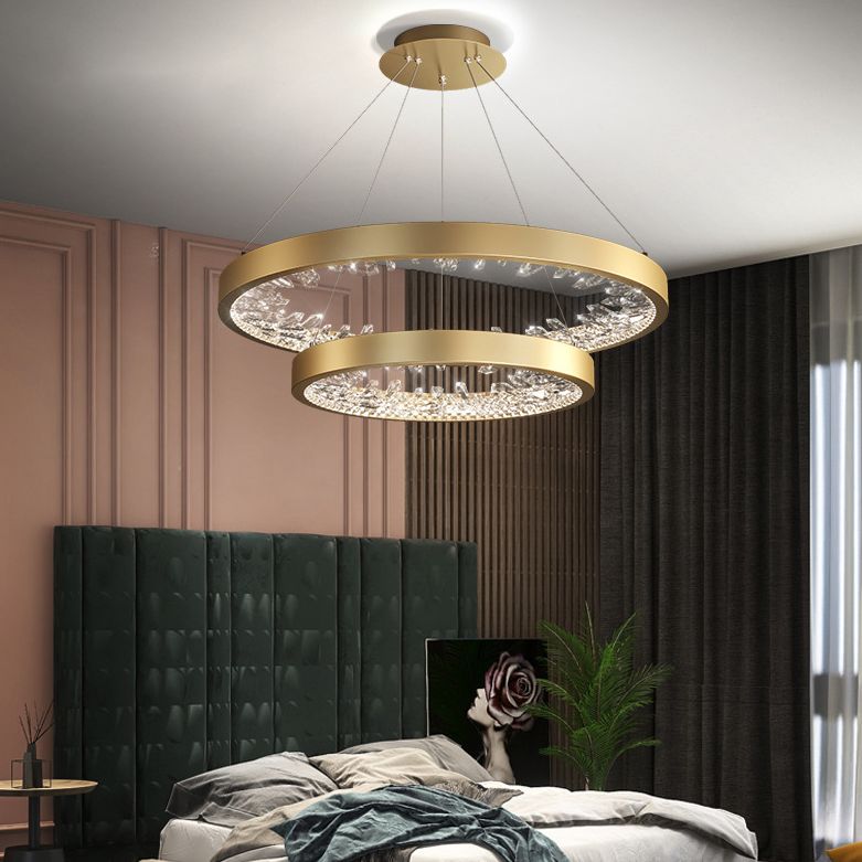 Ultra-modern Simplicity Orbicular LED Chandelier Lamp Crystal Suspension Pendant Light for Restaurant