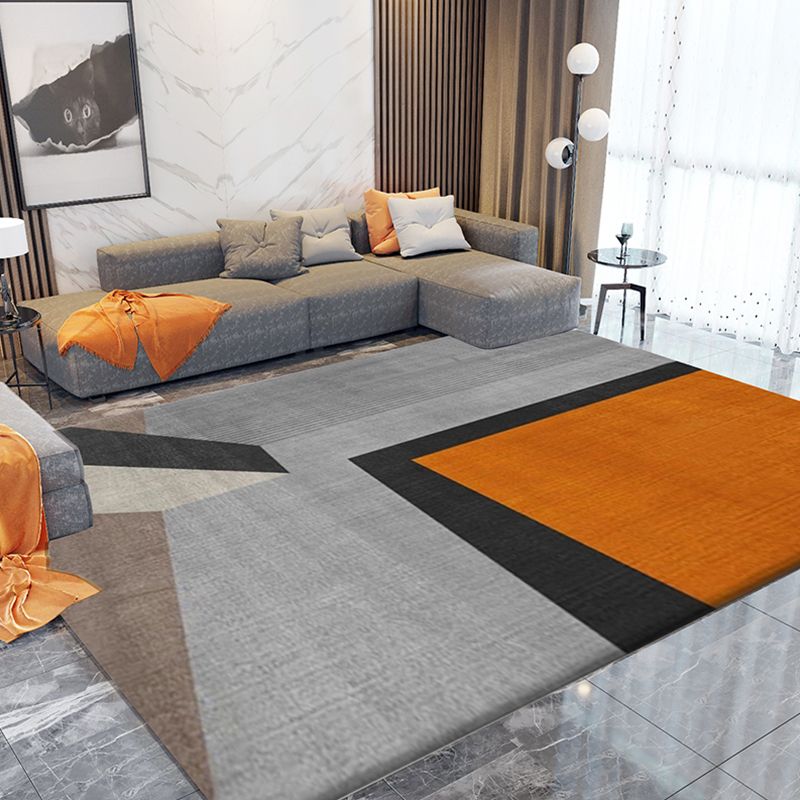 Gorgeous Carpet Funky Contrast Panel Area Rug Washable Polyester Non-Slip Carpet for Living Room