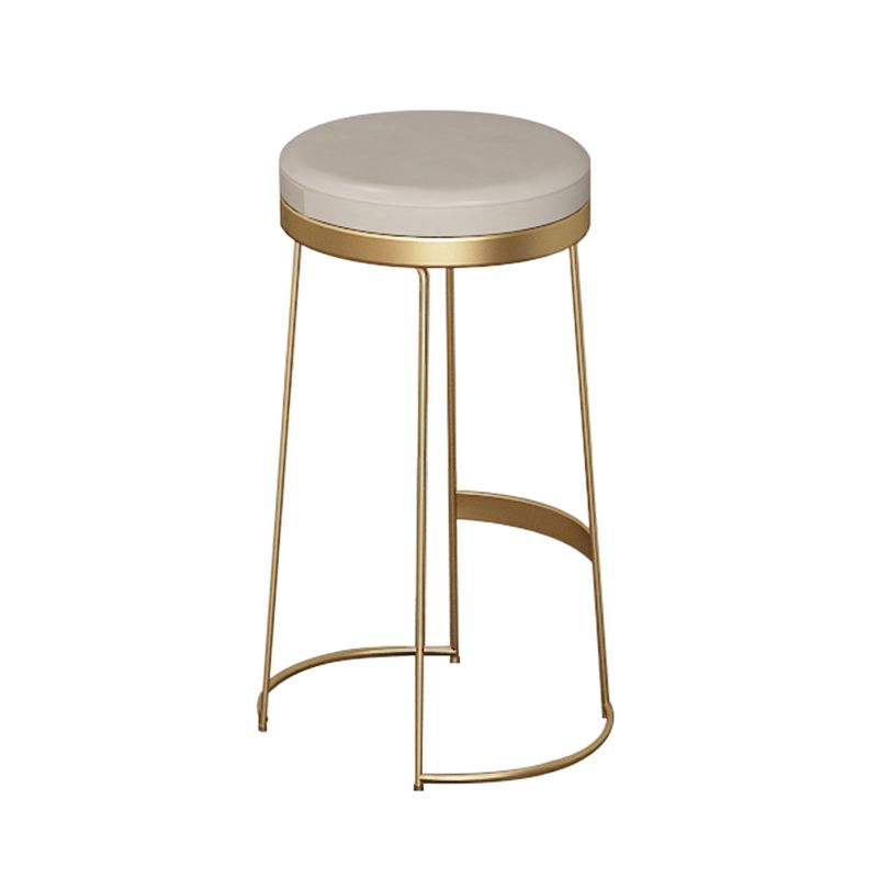 Scandinavian Backless Round BarStools for Home Upholstered Counter Height Stool