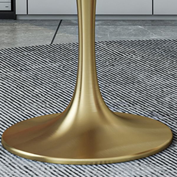 Round Luxury Dining Table White Fixed Table with Sintered Stone