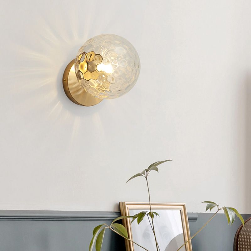 Globe Glass Wall Mounted Lighting Minimalist Style Wall Sconce Lighting for Bedroom