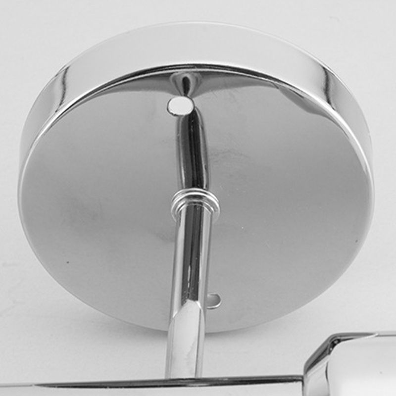Modern Chrome Vanity Lighting Glass Shade Wall Light Fixture for Bathroom