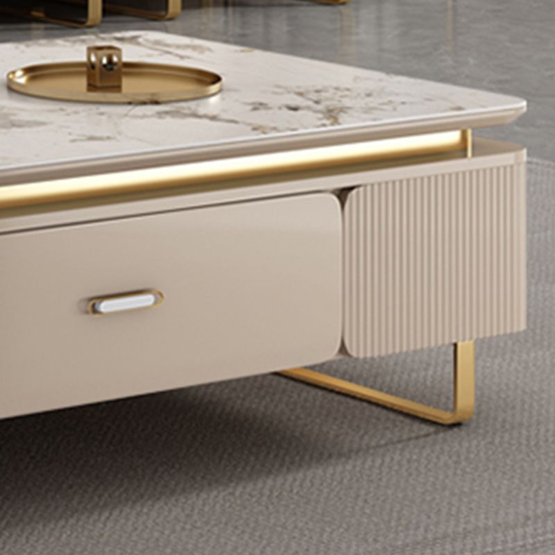 27" Wide Glam Cocktail Table Rectangle Coffee Table with Drawer