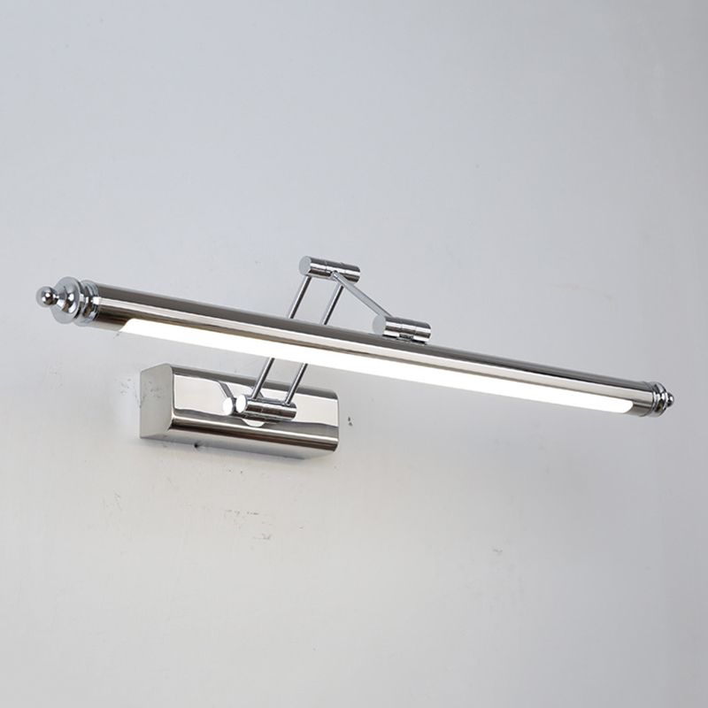 Metal linear Shade Swing Arm Wall Lights Modern 1 Head Wall Mount Fixture in Chrome