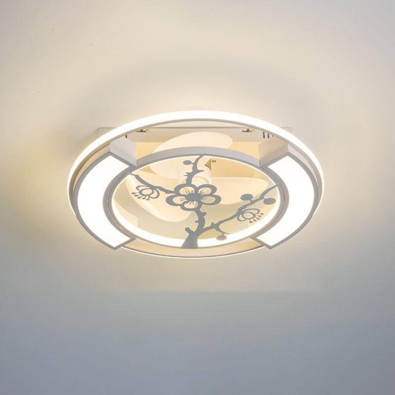 Lampada per ventola a soffitto moderna Nordic Acrilico da letto da letto Soggiorno semifulò la luce del soffitto