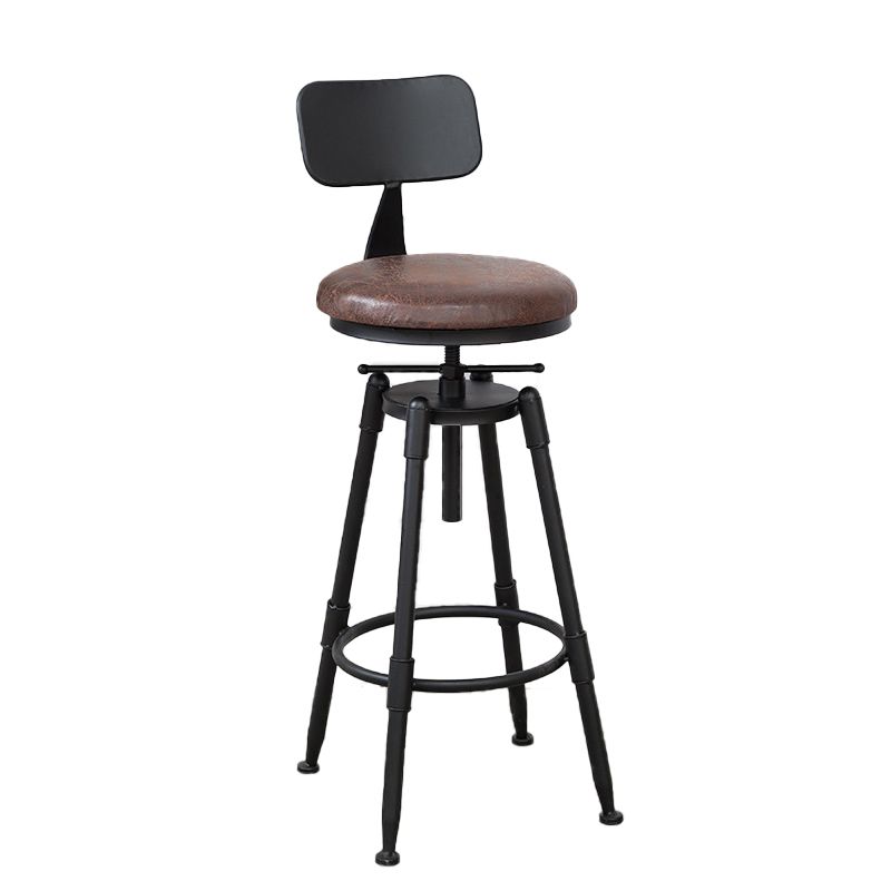 Modern Style Round Seat Barstool Wood Counter Bar Stool with Wood Legs